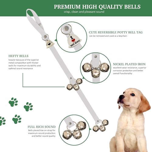 Caldwell's Pet Supply Co. Dog Potty Bells, Dog Door Bell, Bells To Go Outside, Potty Training Bell, Dogs Doorbell, Dogs Potty Doorbell, Ring To Go Pee, All Breed Puppy Training Tool - White (Set of 2) - Image 2