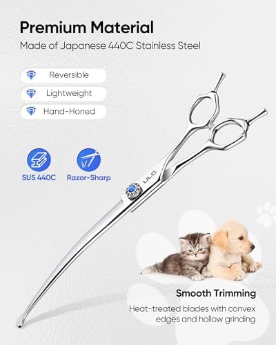 ULG Curved Dog Grooming Shears, 7 Inch, 440C Stainless Steel - Image 2