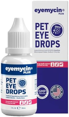 EYEMYCIN pet Eye Drops 1 fl oz Eye Drops for Dogs and Cats Vet-Recommended Dog Eye Infection Treatment to Soothe Infection Allergy,Relieve Dry Eyes Pink Eyes, Pet Tear Stain Cleaner Horses & Birds by VETENIXANIMALHEALTHY