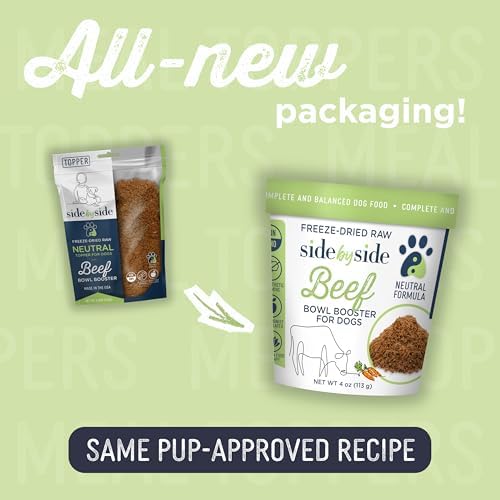 Side by Side Beef Bowl Booster - Neutral Freeze-Dried Dog Food Topper for All Breeds - Made with Nutrients & Whole Raw Foods Toppers for Dogs - No Artificial Additives or Fillers (4 oz., 2-Pack) - Image 2