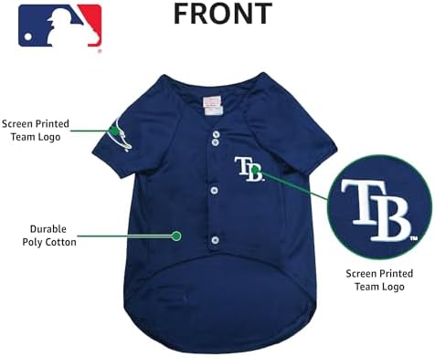 MLB Jersey for Dogs & Cats - Baseball Tampa Bay Rays Pet Jersey, Medium. - Image 6
