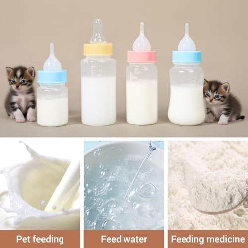 Puppy Kitten Nursing Bottle 3.4oz - Small Animal Feeding Kit with Nipples | Hand Feeding Supplies for Puppies, Kittens, Rabbits, Ferrets & Newborn Pets - Image 5