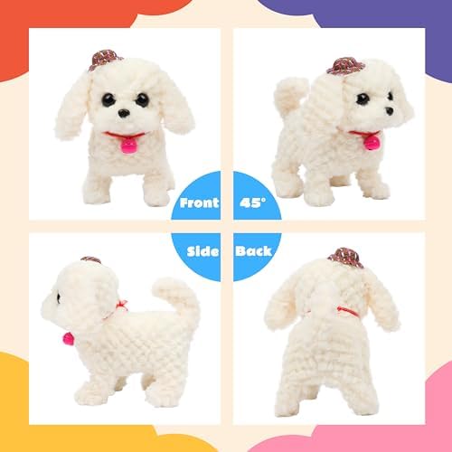 Walking White Dog Plush Toy Barking Interactive Animated Pet - Image 4