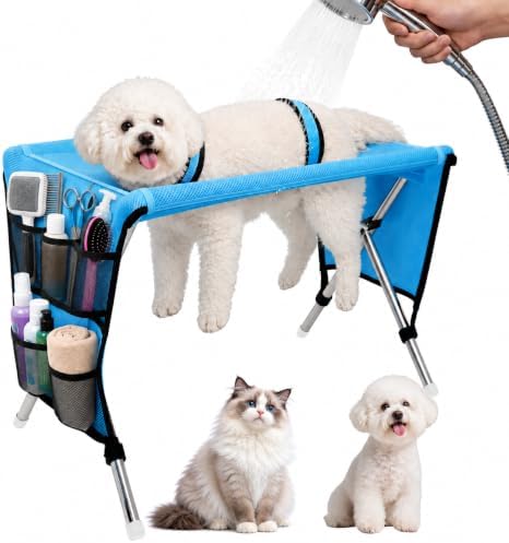 Dog Grooming Hammock for Small Pets with Stand, Dog Shower Hammock by Unknown