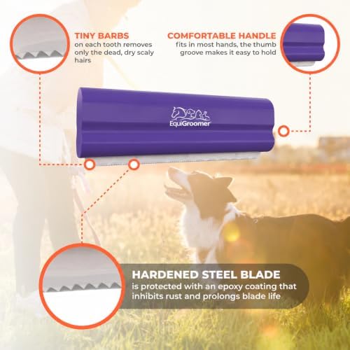 EquiGroomer 5-Inch Undercoat Deshedding Brush for Dogs & Cats, Purple - Image 4