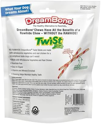 DreamBone Twist Stick Dog Treats Rawhide-Free Real Chicken, 50 Ct (24 Pack) - Image 3