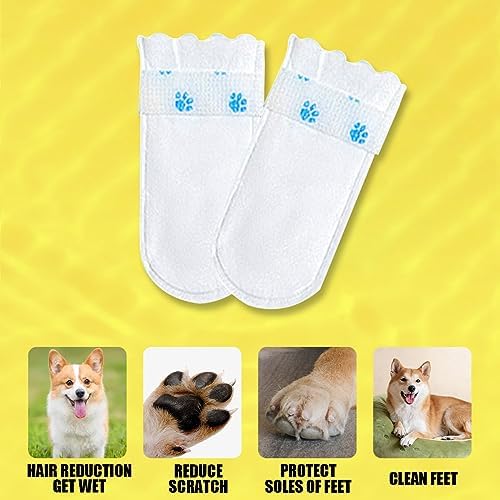 Disposable Dog Boots for Paw Protection, 20 Pcs Pet Shoes with Adjustable Self-Adhesive Bandage, Dog Disposable Foot Covers for Outdoor & Indoor Walking (White, Large) - Image 4