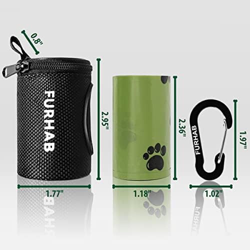 FURHAB Dog Poop Bag Holder for Leash with Carabiner Clip Soft Fabric - Image 6