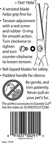 Tiny Trim 4.5" Ball-Tipped Scissor for Dog, Cat and all Pet Grooming - Ear, Nose, Face & Paw - Scaredy Cut's small Safety Scissor - Image 3