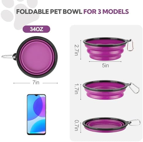 Collapsible Dog Bowl Large 34oz, Travel Dog Water Bowl Portable - Image 5
