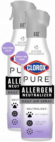 Clorox PURE Allergen Neutralizer Daily Air Spray, Nighttime Calm, 8 Ounces (Pack of 2) by Clorox