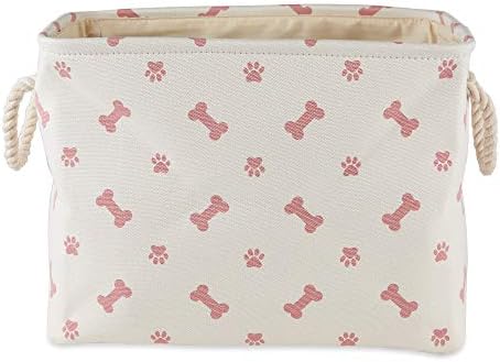 Bone Dry Pet Storage Collection Paw and Bone Print, Medium Rectangle, 16x10x12, Rose by BoneDry