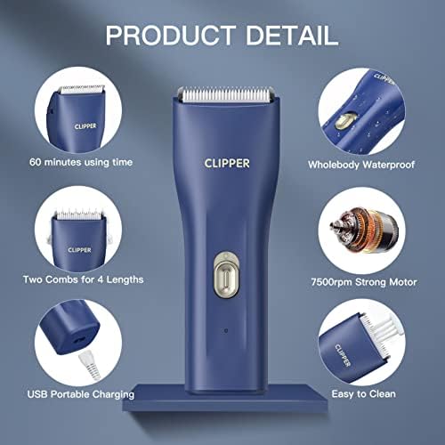 Dog Clippers,Quiet Washable USB Rechargeable Cordless Dog Grooming Kit,Electric Pets Hair Trimmers Shaver Shears for Dogs and Cats - Image 2