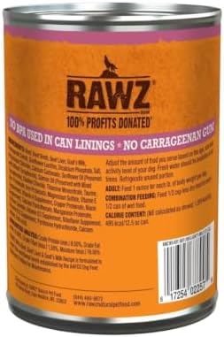 Rawz 96% Meat Canned Wet Food for Dogs 12 Pack/ 12.5 oz. Cans (Beef/Beef Liver with Goats Milk) - Image 3