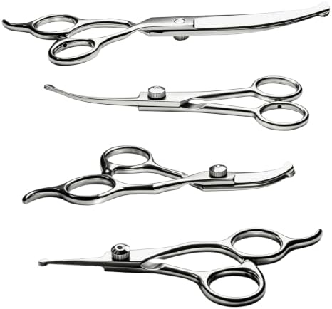 4 in1 Curved Dog Grooming Scissors Kit,7.5", 5.5", 5" & 5" Curved Down Pet Grooming Scissors with round tips for pets face and paw grooming - Image 4