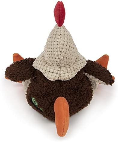goDog, Checkers Fat Rooster, Squeaker Dog Toy, Chew Resistant, Durable Plush, Soft, Tough, Reinforced Seams, Brown, Large - Image 5