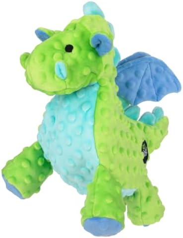 goDog Standing Dragon Plush Squeaky Dog Toy with Chew Guard Technology, Durable Fabric & Built-in Squeaker for Carry & Active Play, Large by goDog