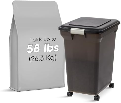 IRIS USA Dog Food Storage Container, Up to 58 lbs, Smoke Black, Made in USA - Image 2