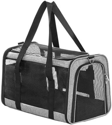 Petsfit Cat Carrier Dog Carriers Airline Approved, 18 x 11 x 11 Soft-Sided Pet Carrier, 3 Carrying Ways, Lightweight, Breathable, Escape Proof, with Adjustable Shoulder Strap and Soft Cushion by Petsfit