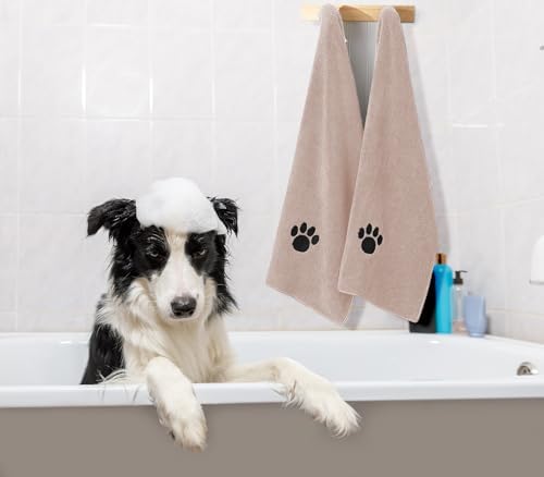 Puomue Microfiber Dog Towels for Drying Dogs, Super Absorbent and Soft Pet Grooming Towel, 40 Inch X 23.6 Inch, Perfect for Large, Medium or Small Dogs (Camel, 40"X23.6" - 1pack) - Image 5