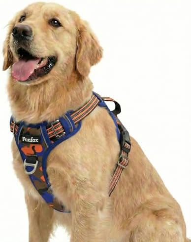 Funfox Dog Harness for Large Dogs, No Pull Pet Vest with Front Clip by MyFUNFOX