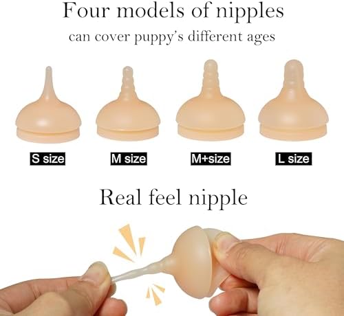 Doggiema Puppy Angled Feeder Bottle, Silicone Feeding Nipple and Syringes - Image 2