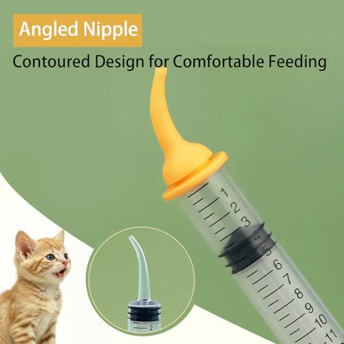 Pet Feeding Kit Kitten Bottle Feeding Set with Nursng Nipples,Portable Storage Case,Emergency Feeding Supplies,Replaceable Accessories for Newborn Kittens and Puppies,Rabbits (8 Piece) - Image 2