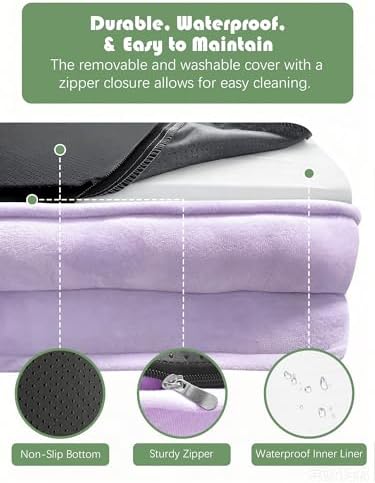 Spotted Play Orthopedic Dog Bed with Sides - Sofa Beds for Extra Large Dogs, Supportive Foam Pet Couch Bed with Washable Removable Cover, Waterproof Lining and Non-Slip Bottom, Purple - XL - Image 6