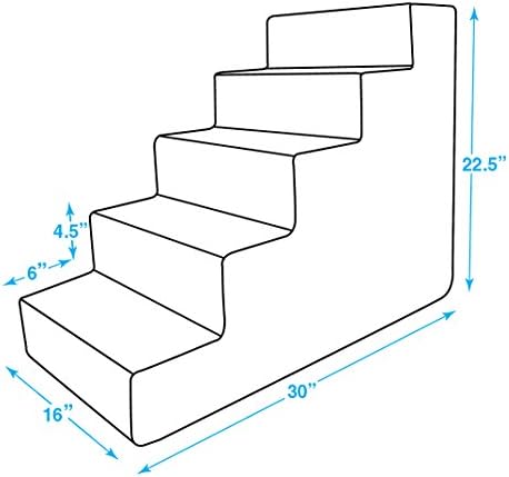 Best Pet Supplies Dog Stairs for Small Dogs & Cats, Foam Pet Steps Portable Ramp for Couch Sofa and High Bed Non-Slip Balanced Indoor Step Support, Paw Safe No Assembly - Dark Brown, 5-Step - Image 5