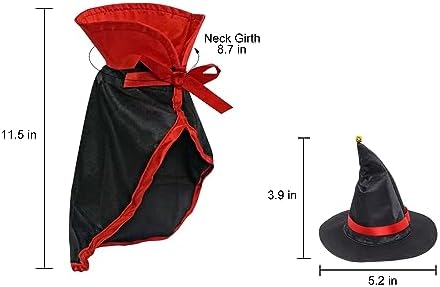 Pet Halloween Cloak Cosplay Vampire Cloak with Hat for Cat and Small Dogs, Pet Halloween Costume Clothes Suit with Cap - Image 3