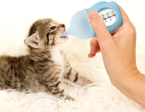 Ergonomic Pet Nursing Bottle,Puppy Bottles for Nursing Puppy Milk - 20ml Slow Flow Kitten Bottle Feeding kit for Newborn Kittens/Puppies/Small Animals, Easy-Clean Silicone Feeder (‌Blue‌) - Image 7