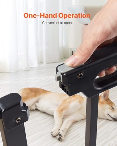 VEVOR Baby Gate, 29.5-37 in Adjustable Width, 30in High Dog Gate, Easy Step Walk Thru, Auto Close, Child Pet Security, with Pressure Mount Kit and Wall Mount Kit, for Stairs Doorways and House, Black - Image 3