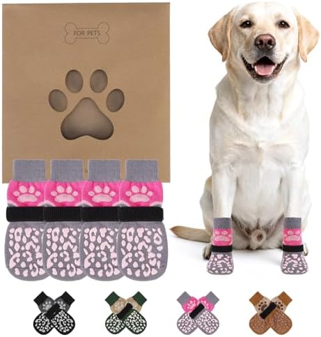 KOOLTAIL Dog Socks for Hot/Cold Pavement to Prevent Licking Paws for Hardwood Floors,Anti Slip,Pet Boots&Paw Protector with Grippers,Puppy Shoes Booties for Small Medium Large Senior Dogs by KOOLTAIL