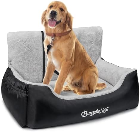 BurgeonNest Dog Car Seat for Small Dogs & Cats Under 55 lbs,Black by Lifelongfriendsbelovedfamily