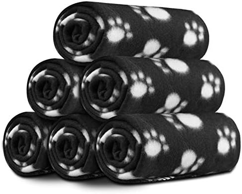 Comsmart Dog Blankets, 6 Pack Fleece Pet Blankets, 39x35 inches, Black by Comsmart