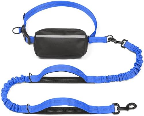 iYoShop Hands Free Dog Leash with Zipper Pouch, Large, 25-120LB, Royal Blue by iYoShop