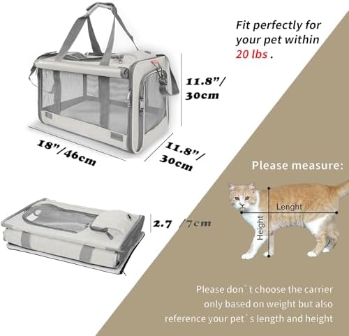 GAPZER Pet Carrier for Large Cat Soft-Sided Animal Traveling Bag up to 20lb - Image 2