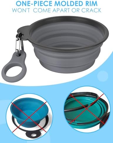 AONKEY 2 Pack Collapsible Dog Bowls with Bottle Carrier(Small 15oz) - Image 3