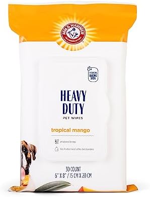 Arm & Hammer Heavy Duty Multipurpose Dog Bath Wipes, Mango, 30 Count, 6-Pk - Image 5