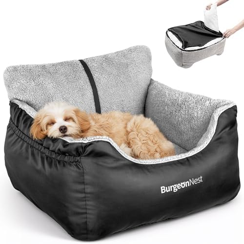 BurgeonNest Dog Car Seat for Small Dogs & Cats Under 25 lbs,Black by Lifelongfriendsbelovedfamily