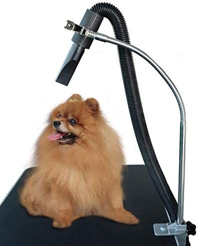 SHELANDY Dog Pet Grooming Table Hair Dryer Stand Hose Tube Holder Hands-Free Stainless Steel Groomers Adjustable Third Arm with Clamp by SHELANDY