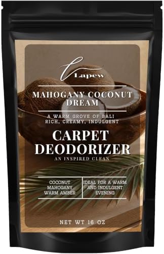 Lapew Mahogany Coconut Dream Carpet Deodorizer Powder - Pet Safe Freshener for Vacuuming | Scented Odor Eliminator for Home | 16 oz by Lapew