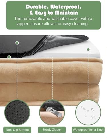 Spotted Play Orthopedic Dog Bed with Sides - Sofa Beds for Large Dogs, Supportive Foam Pet Couch Bed with Washable Removable Cover, Waterproof Lining and Non-Slip Bottom, Brown - L-Plus - Image 6