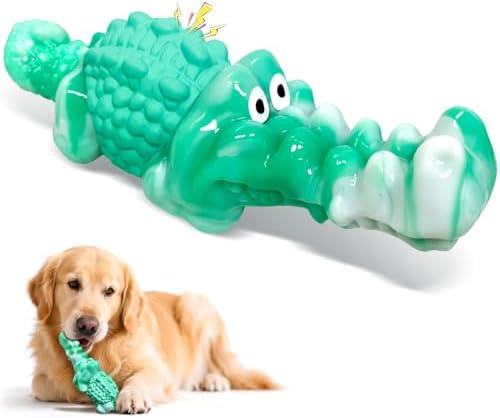 Jeefome Dog Chew Toys for Aggressive Chewers Tough Squeaky Alligator by Jeefome