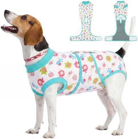 Kuoser Dog Recovery Suit, Female Male Spay Neuter Surgery Suit, Elephant, M by Kuoser