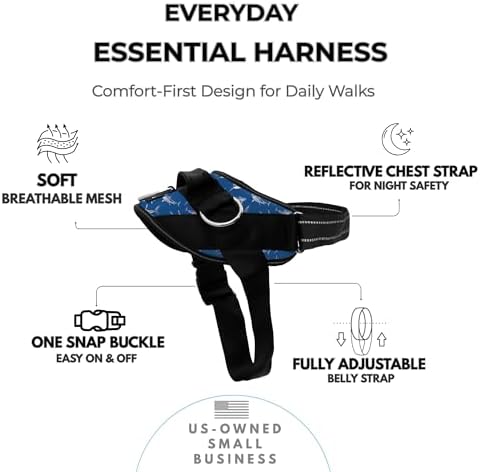 ShawnCo Essential Dog Harness, No-Pull Pet Vest (White Sharks,XL) - Image 2