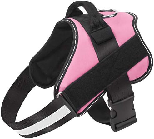 Bolux Dog Harness, No-Pull Reflective Dog Vest, Breathable Adjustable Pet Harness with Handle for Outdoor Walking - No More Pulling, Tugging or Choking (Pink, L) by Bolux