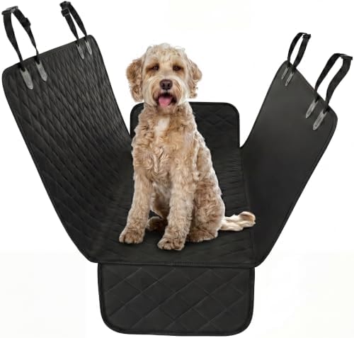 Active Pets Black Standard Dog Car Hammock Back Seat Cover, Waterproof Backseat Cover Protector for Truck Bench Rear of Sedans or SUVs, Essential Pet Supplies Vacuum or Wipe Clean, Machine Washable by ActivePets