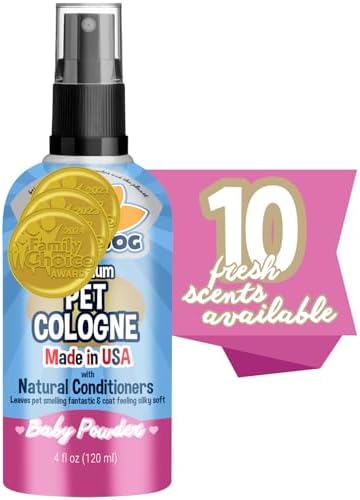 Bodhi Dog Premium Dog Cologne - Deodorizing Dog Perfume & Conditioner for Dogs & Cats - Natural Long Lasting Spray - Keeps Pets Fresh All Day - Gentle & Safe Formula, Made in USA (Baby Powder 4 Fl Oz) by BodhiDog