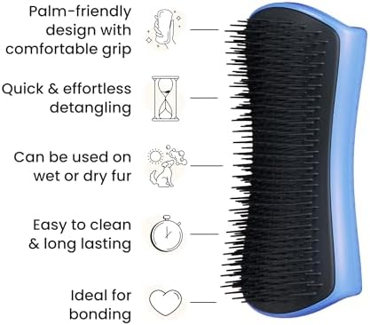 Pet Teezer Detangling Dog Brush for Long Hair Breeds, Large, Blue & Grey - Image 4